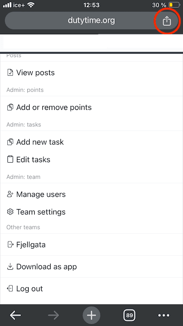 Install button in Chrome